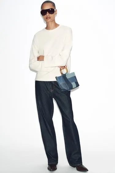 Футболка с длинным рукавом и текстурой- Заказать в России