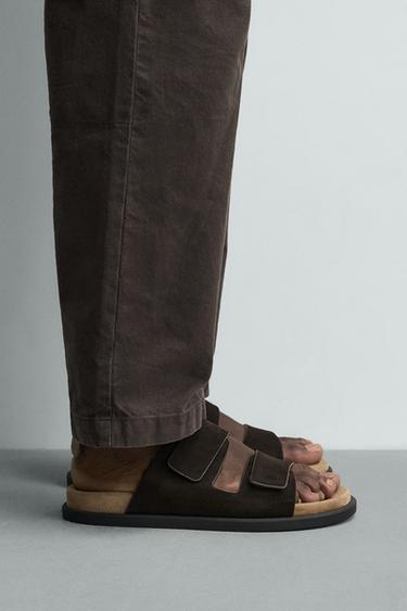 Zara Кожаные сандалии с двумя ремешками