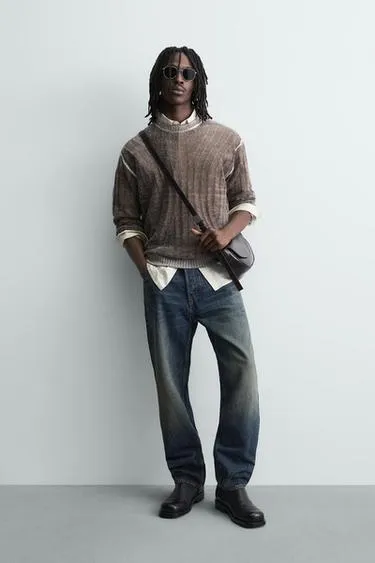 Жаккардовый свитер с абстрактным узором- Заказать в России