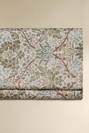 Простыня из хлопкового сатина MORRIS & CO. LEAVES
