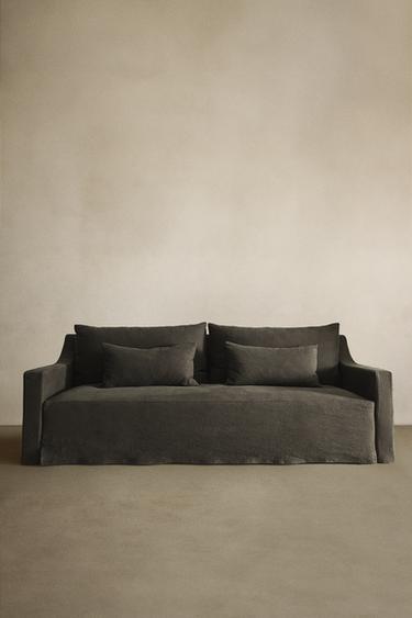 Zara Диван с съемным чехлом из выстиранного льна