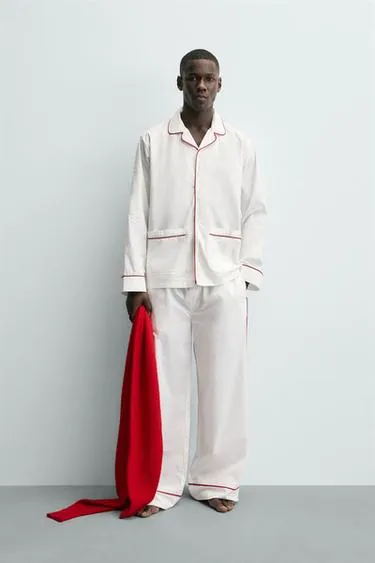 Комплект пижамы с контрастной отделкой- Заказать в России