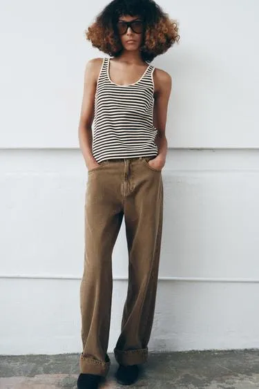 Топ в полоску без рукавов- Заказать в России