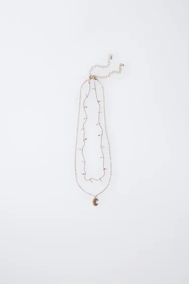 Набор из двух цепочек с подвеской «круассан»- Заказать в России