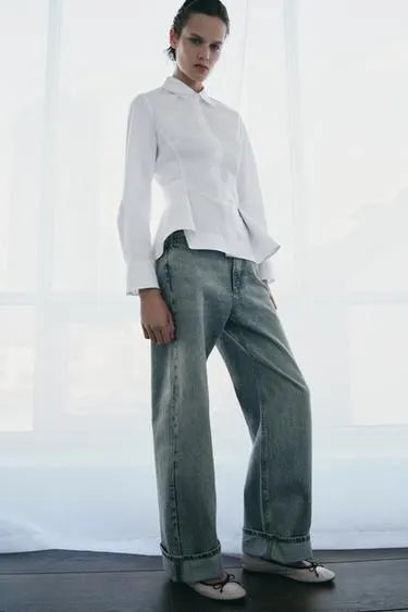 Рубашка из поплина с баской — ZW COLLECTION