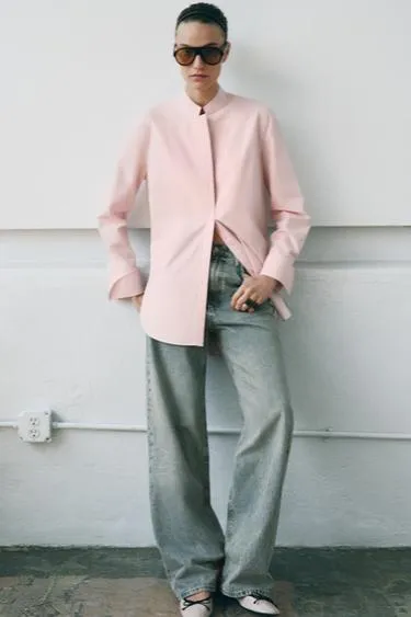 Асимметричная рубашка из поплина — ZW COLLECTION- Заказать в России