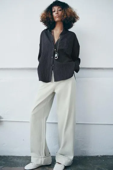 Рубашка из струящейся ткани в полоску — ZW COLLECTION- Заказать в России