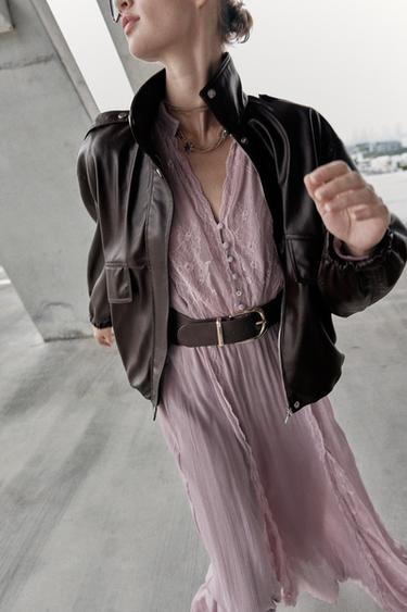 Zara Бомбер из искусственной кожи