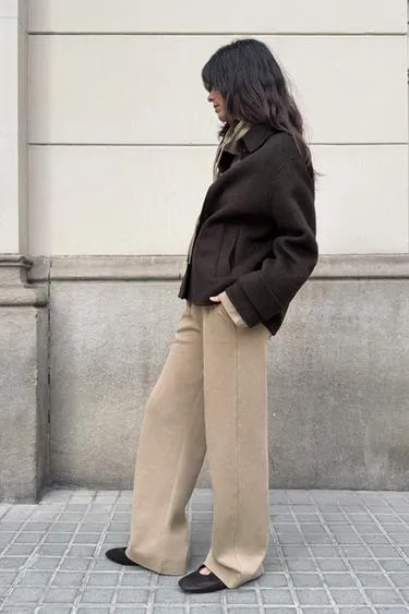 Брюки из трикотажа интерлок с эффектом потертости