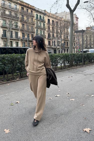 Zara Толстовка из интерлока с эффектом потертости