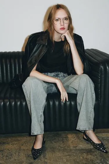 Балетки-мюли с заклепками- Заказать в России