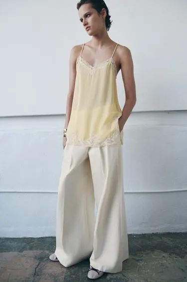 Топ в бельевом стиле с кружевом — ZW COLLECTION- Заказать в России