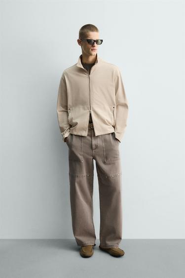 Zara Толстовка с эффектом потертости на молнии