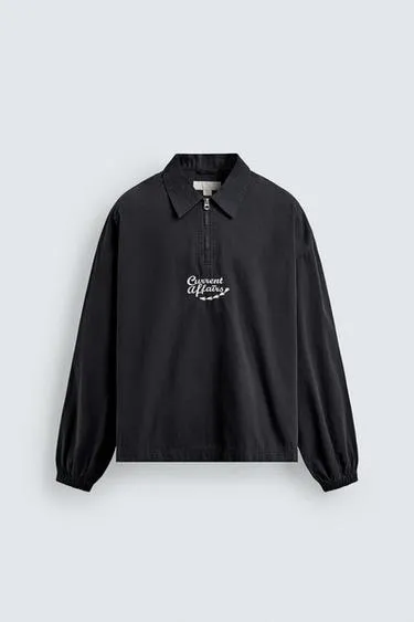 Поло с молнией и вышивкой- Заказать в России