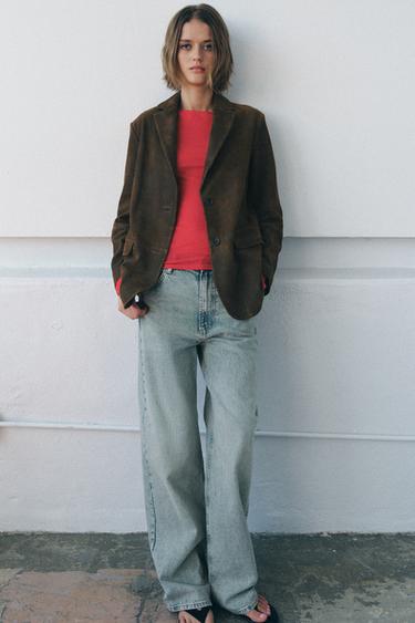 Zara Эксклюзивный жакет из замши ZW COLLECTION LIMITED EDITION купить с доставкой.