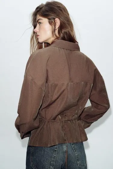 Рубашка с запахом в полоску