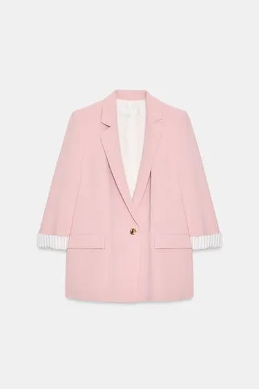 Блейзер с рукавами 3/4 и принтованными манжетами- Заказать в России