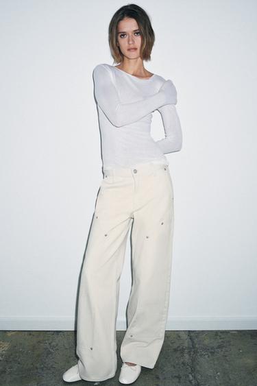 Zara Джинсы ZW COLLECTION со средней посадкой и хлястиком