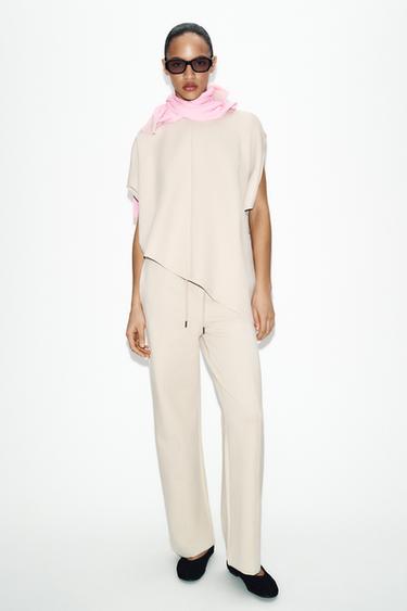 Zara Накидка асимметричного кроя из интерлока