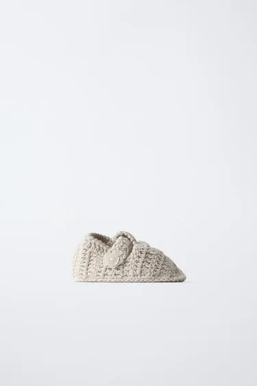 Теплые вязаные полуботинки