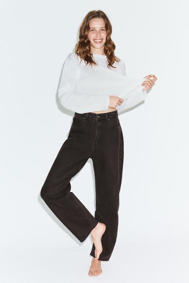 Zara Джинсы TRF BARREL с высокой посадкой купить с доставкой.