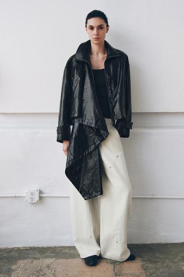 Zara Куртка из искусственной кожи с шарфом — ZW COLLECTION купить с доставкой.