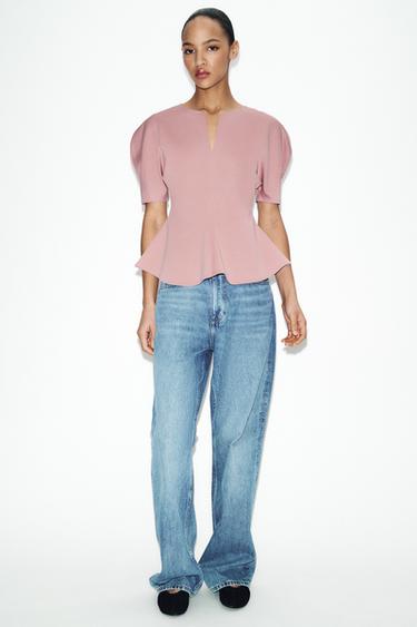 Zara Футболка с баской SOFT