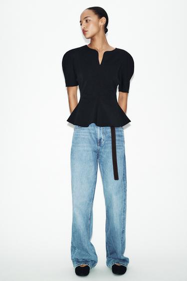 Zara Футболка с баской SOFT