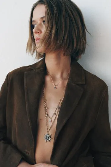 Набор из 3 ожерелий с кристаллами и звездами- Заказать в России