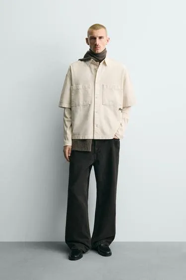 Рубашка с текстурой и карманами