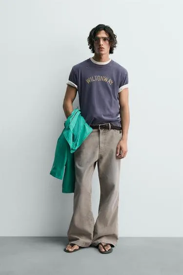 Футболка из ткани с эффектом потертости с принтом-номером- Заказать в России