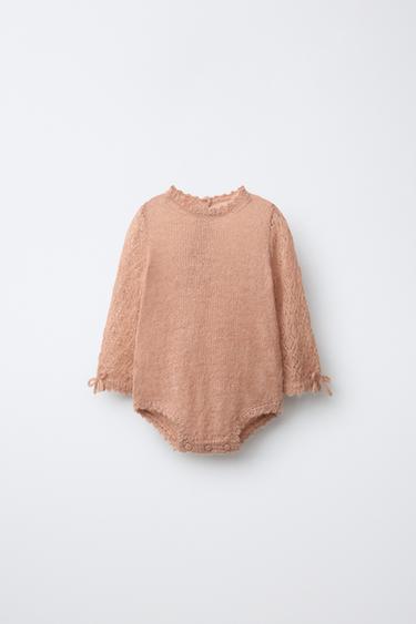 Zara Платье-комбинезон с аппликацией из лоскутного вязания