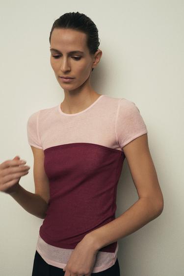 Zara Футболка из хлопка SUPIMA® с двойным эффектом