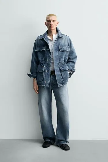 Парка из джинсового хлопка с карманами LIMITED EDITION- Заказать в России