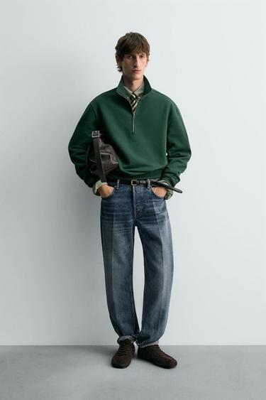 Zara Толстовка классического кроя с воротником на молнии