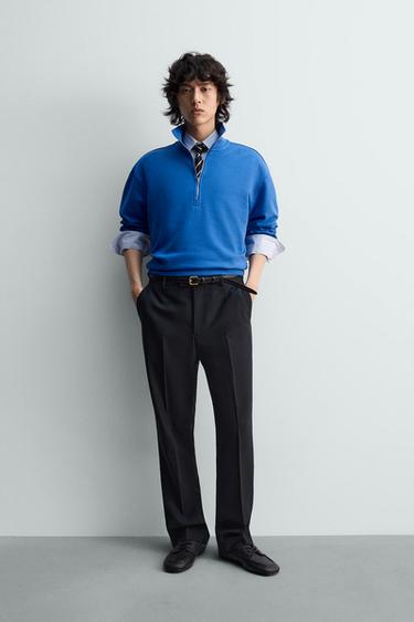 Zara Толстовка классического кроя с воротником на молнии