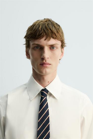 Zara Галстук 100% шелк полосы ограниченная серия