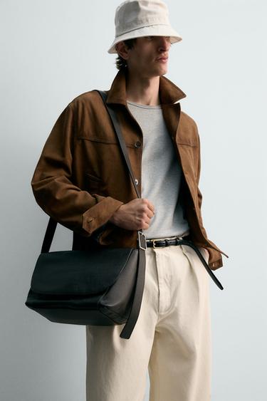 Zara Кожаная сумка с плечевым ремнем