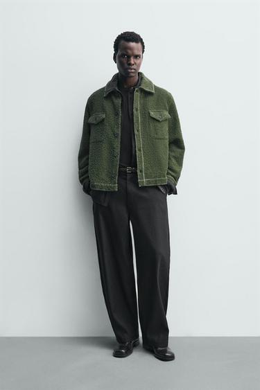 Zara Куртка-рубашка с текстурой и отстрочкой