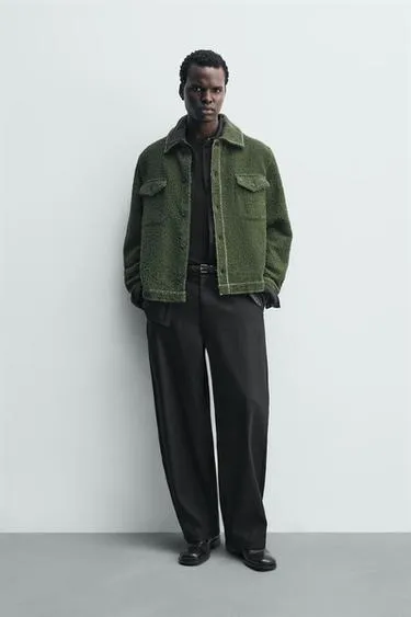 Куртка-рубашка с текстурой и отстрочкой- Заказать в России