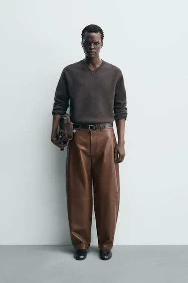 Кожаные брюки Balloon Fit