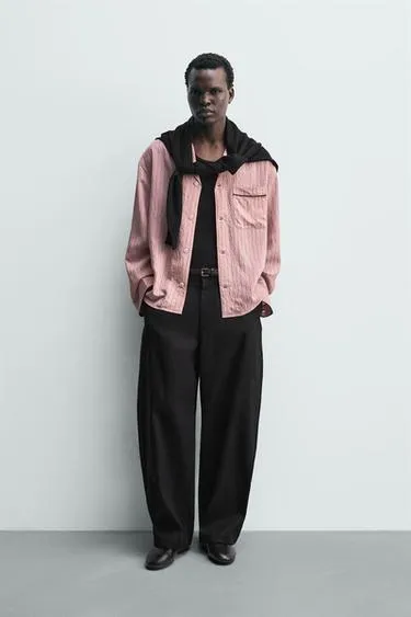 Рубашка струящегося кроя в полоску- Заказать в России