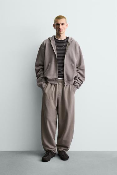 Zara Джоггеры BALLOON FIT с эффектом потертости