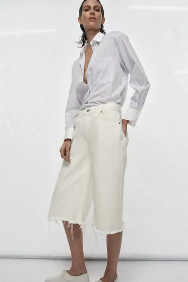 Рубашка в полоску с контрастным воротником из коллекции zw- Заказать в России