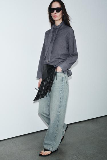 Zara Рубашка в клетку с платком — ZW COLLECTION купить с доставкой.