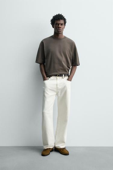 Zara Футболка классического кроя с эффектом потертости купить с доставкой.