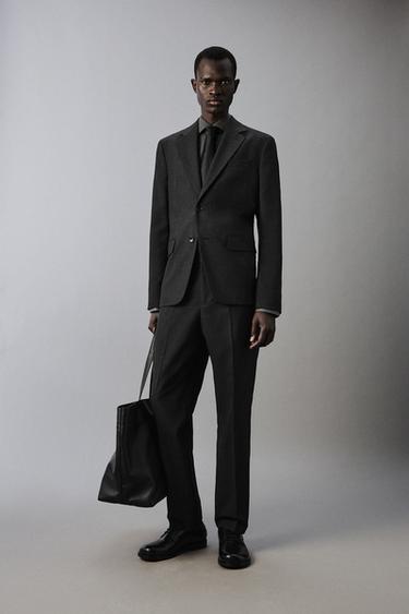 Zara Костюмный блейзер в клетку из рельефной ткани