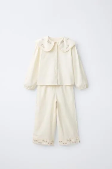 2-6 лет/пижама с вышивкой в виде цветов- Заказать в России