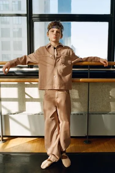 Куртка-рубашка из холща с карманом