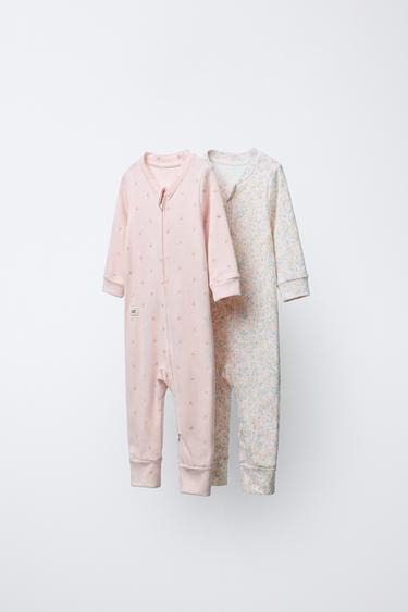 Zara Набор из двух утепленных комбинезонов с цветочным принтом